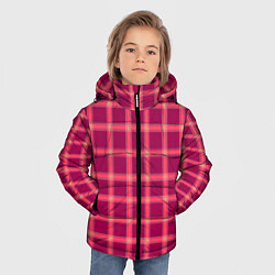Куртка зимняя для мальчика Красный модный узор в крупную клетку, цвет: 3D-светло-серый — фото 2