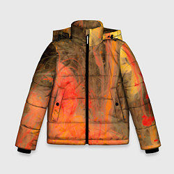 Зимняя куртка для мальчика Абстрактное множество красок - Оранжевый