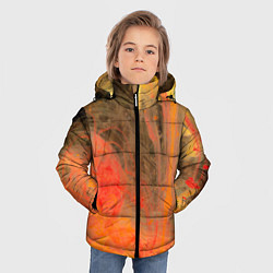 Куртка зимняя для мальчика Абстрактное множество красок - Оранжевый, цвет: 3D-красный — фото 2