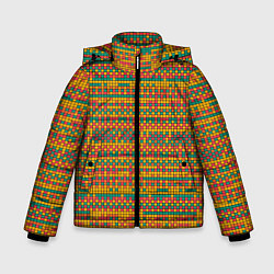 Куртка зимняя для мальчика Квадратный хаос, цвет: 3D-красный