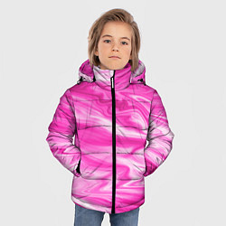 Куртка зимняя для мальчика Розовая мраморная текстура, цвет: 3D-светло-серый — фото 2
