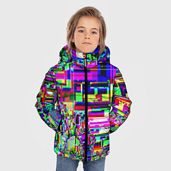 Куртка зимняя для мальчика Яркий авангардный глитч, цвет: 3D-светло-серый — фото 2