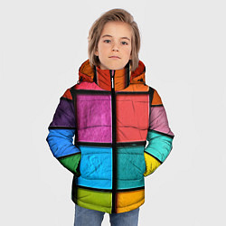 Куртка зимняя для мальчика Абстрактный набор красок-паттернов, цвет: 3D-светло-серый — фото 2