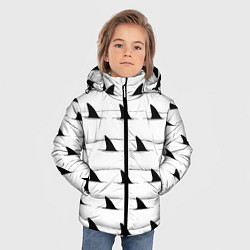 Куртка зимняя для мальчика Плавники акул - паттерн, цвет: 3D-светло-серый — фото 2