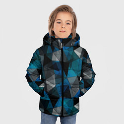 Куртка зимняя для мальчика Сине-черный геометрический, цвет: 3D-светло-серый — фото 2