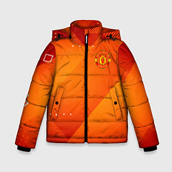 Куртка зимняя для мальчика Manchester united Абстракция спорт, цвет: 3D-красный