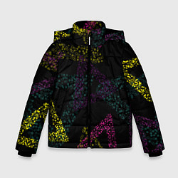 Куртка зимняя для мальчика Кружки в треугольниках, цвет: 3D-черный