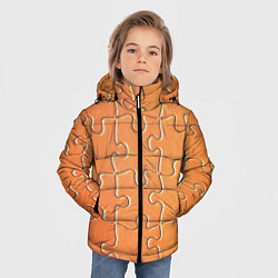 Куртка зимняя для мальчика Пазлы - паттерн, цвет: 3D-светло-серый — фото 2