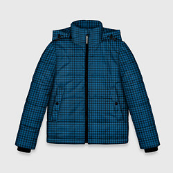 Куртка зимняя для мальчика Темно синий клетчатый узор, цвет: 3D-светло-серый