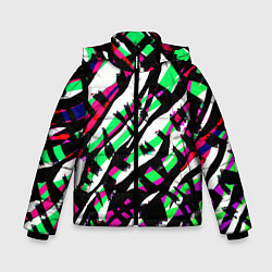 Куртка зимняя для мальчика Разноцветная Зебра, цвет: 3D-черный