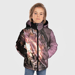 Куртка зимняя для мальчика Берсерк Гатс В Доспехах Извергает Огонь, цвет: 3D-светло-серый — фото 2