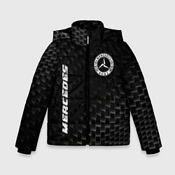 Куртка зимняя для мальчика Mercedes карбоновый фон, цвет: 3D-черный
