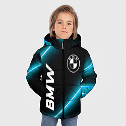 Куртка зимняя для мальчика BMW неоновые лампы, цвет: 3D-черный — фото 2