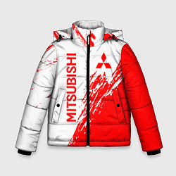 Куртка зимняя для мальчика Mitsubishi - красная текстура, цвет: 3D-светло-серый