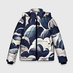 Куртка зимняя для мальчика Узоры из облаков, цвет: 3D-черный