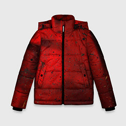 Зимняя куртка для мальчика Абстрактный красный дым и брызги тёмной краски