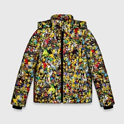 Куртка зимняя для мальчика Симпсоны все Герои, цвет: 3D-черный