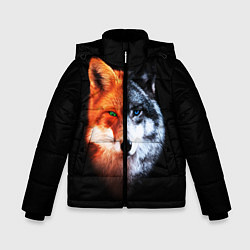 Куртка зимняя для мальчика Волк и Лисица, цвет: 3D-светло-серый