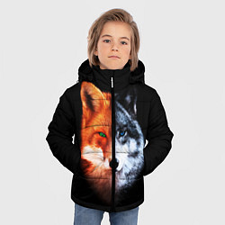 Куртка зимняя для мальчика Волк и Лисица, цвет: 3D-черный — фото 2