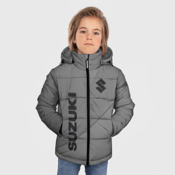 Куртка зимняя для мальчика Suzuki - серая абстракция, цвет: 3D-светло-серый — фото 2