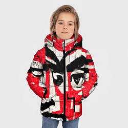 Куртка зимняя для мальчика Уличная гранж абстракция, цвет: 3D-черный — фото 2