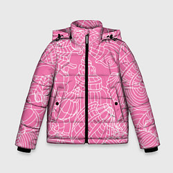 Куртка зимняя для мальчика Океанские ракушки - паттерн, цвет: 3D-красный