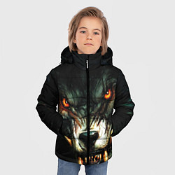 Куртка зимняя для мальчика Злой волк с длинными клыками, цвет: 3D-красный — фото 2