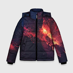 Куртка зимняя для мальчика Космическое пламя, цвет: 3D-черный