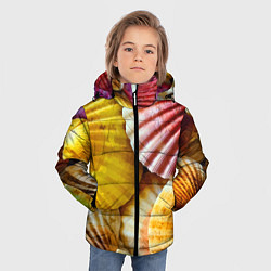 Куртка зимняя для мальчика Разноцветные створки океанских раковин, цвет: 3D-черный — фото 2