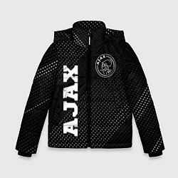Зимняя куртка для мальчика Ajax sport на темном фоне: надпись, символ