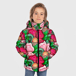 Куртка зимняя для мальчика Калейдоскоп из листьев, цвет: 3D-красный — фото 2