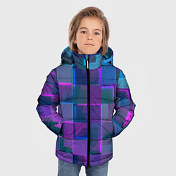 Куртка зимняя для мальчика Неоновый киберпанк кубизм, цвет: 3D-черный — фото 2
