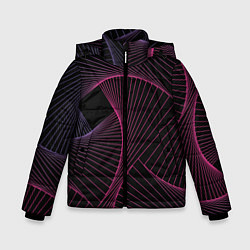 Куртка зимняя для мальчика Неоновые волны градиент, цвет: 3D-светло-серый