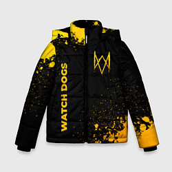 Зимняя куртка для мальчика Watch Dogs - gold gradient: надпись, символ