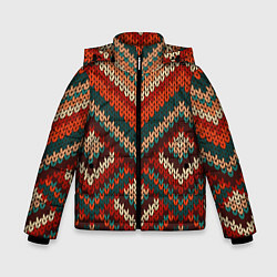 Куртка зимняя для мальчика Вязаная ткань - текстура, цвет: 3D-светло-серый