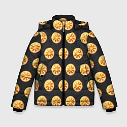Куртка зимняя для мальчика Апельсин Паттерн - Черная версия, цвет: 3D-светло-серый
