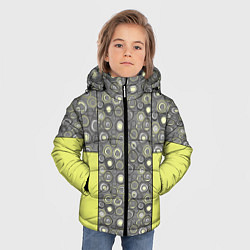 Куртка зимняя для мальчика Абстрактный узор с неоновыми вставками, цвет: 3D-светло-серый — фото 2