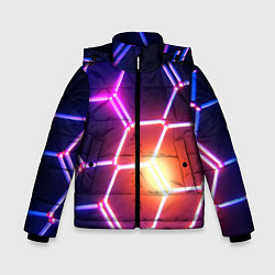 Куртка зимняя для мальчика Магическая неоновая броня, цвет: 3D-светло-серый