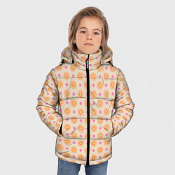 Куртка зимняя для мальчика Цветочки пастельного цвета, цвет: 3D-светло-серый — фото 2