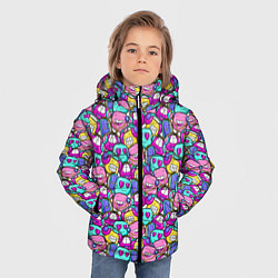 Куртка зимняя для мальчика Человечки с наушниками, цвет: 3D-черный — фото 2