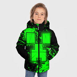 Куртка зимняя для мальчика Minecraft neon green, цвет: 3D-красный — фото 2