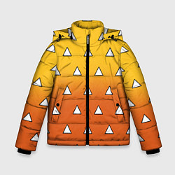 Куртка зимняя для мальчика Оранжевое кимоно с треугольниками - Зеницу клинок, цвет: 3D-светло-серый