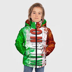 Куртка зимняя для мальчика Флаг Италии - кляксы, цвет: 3D-красный — фото 2