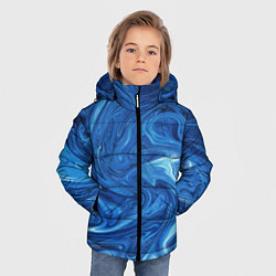 Куртка зимняя для мальчика Волновые разводы на поверхности воды, цвет: 3D-красный — фото 2