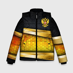 Зимняя куртка для мальчика Black & gold - герб России
