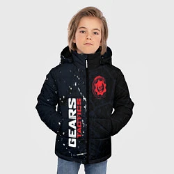 Куртка зимняя для мальчика Gears of War красно-белой лого на темном фоне, цвет: 3D-красный — фото 2