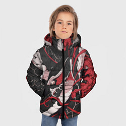 Куртка зимняя для мальчика Японская змея уроборос, цвет: 3D-светло-серый — фото 2