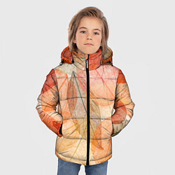 Куртка зимняя для мальчика Осенние прозрачные листья, цвет: 3D-черный — фото 2