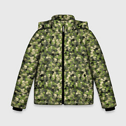 Куртка зимняя для мальчика Милитари череп мини, цвет: 3D-черный