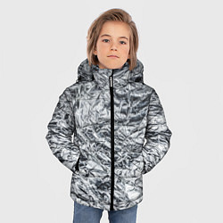 Куртка зимняя для мальчика Фольга и серебро в модном дизайне, цвет: 3D-светло-серый — фото 2